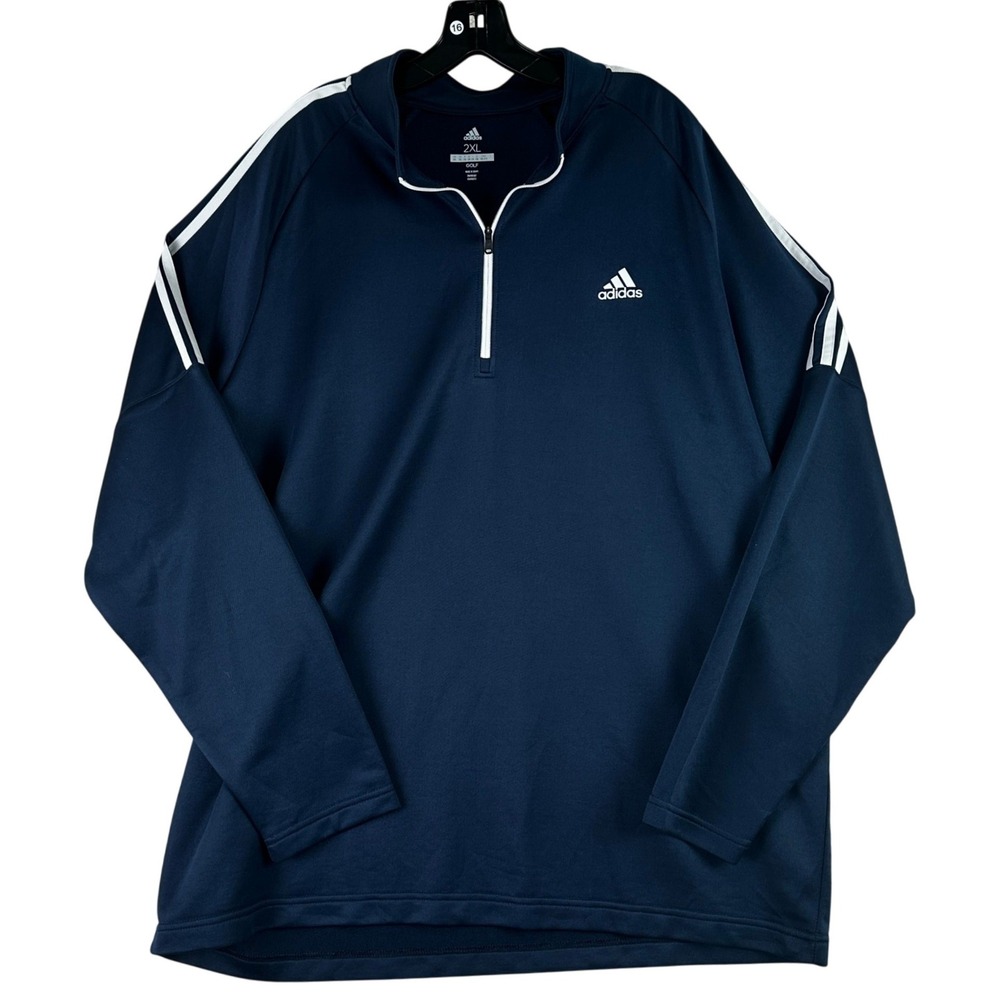 Adidas Golf 1/4 Zip Pullover Mens‎ 2XL Navy Blue Athletic Sporty Layering